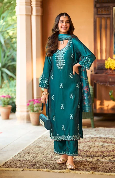 Pahal By Lily And Lali Viscose Silk Kurti With Bottom Dupatta Wholesale Online